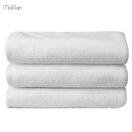 Towel 70*140cm White Color Rectangle Bath For Adults El Bamboo Fiber Polyester Bathtub Towels Bathroom Quick Dry