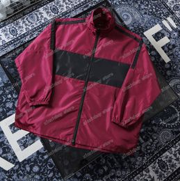 21ss mens women designers Jackets paris Windbreaker Strip Letter oversize clothes streetwear Coats Outerwear long sleeve men Clothing wine red M-2XL