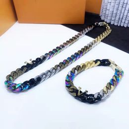 2021 New Designer Necklace Heavy Industry Hip Hop Chain Bracelet Boy Fashion All-match Party Jewellery Box