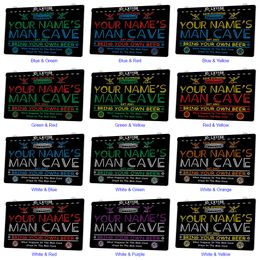 LX1158 Your Names Man Cave Bring Your Own Beer Light Sign Dual Colour 3D Engraving