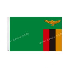 Zambia Flags National Polyester Banner Flying 90*150cm 3*5ft Flag All Over The World Worldwide Outdoor can be Customised