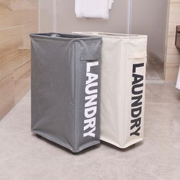 Foldable Dirty Laundry Basket with Caster Wheels Portable Clothes Organizer Storage Basket High Capacity Laundry Bags Hamper 210316