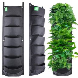 Planters & Pots Upgraded Deeper And Bigger 7 Pocket Hanging Vertical Garden Wall Planter For Yard Home Decoration Planting Bags