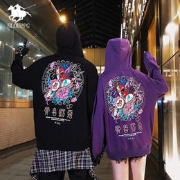 Autumn winter Chinese style Original Printed couple streetwear Sweatshirts men's Hoodie Oversize Harajuku Pullover Hoodies men 201113