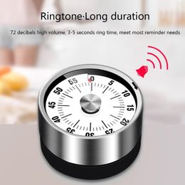 Timers Stainless Steel Visual Timer Mechanical Kitchen 60-Minutes Alarm Cooking With Loud Magnetic Clock