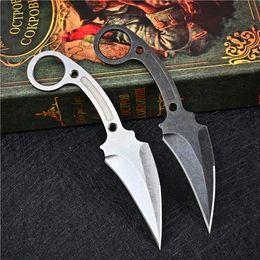 Promoci￳n Cuchillo Karambit D2 Blade White/Black Stone Lave Blade Full Stein Many Claw Knives con cuchillas fijas con