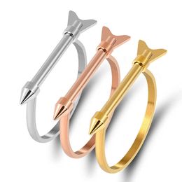 Arrow Bracelets Noeud Armband Gold Colour Bangle Bracelet for Women Screw Cuff Bracelet Couple Vintage Manchette Pulseiras Q0717