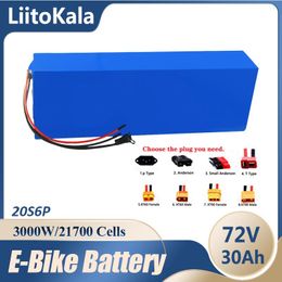 Liitokala Brand New 2022 72V 20Ah 25Ah 30Ah 35Ah 40Ah 50Ah Battery Pack 3000W High Power 84V Electric Bike Motor Battery with BMS