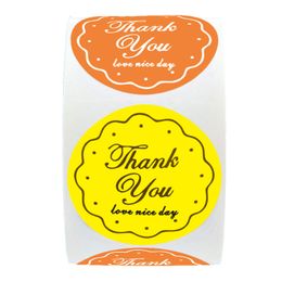 Round Thank You Adhesive Sticker 500 PCS 1 inch Labels per Roll 1222491