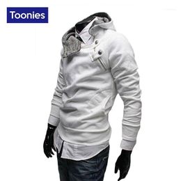 Men's Hoodies & Sweatshirts Wholesale-2021 Fashion Slim Top Sweatshirt Autumn Men Long Sleeved Turtleneck Collar Hooded Male Casu