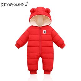 Newborn Jumpsuit Fashion Winter Baby Kids Clothes Hoodies Overalls Baby Boys Snowsuit Snow Wear Girl Coats Children Outfit 0-2Y 210226