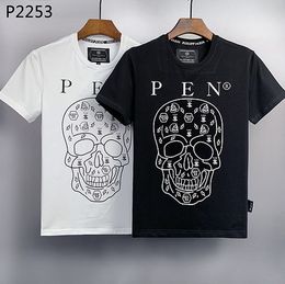 Phillip Plain Men designer PP Skull Diamond t shirt Short sleeve Dollar Brown bear Brand tee O-Neck high Quality Skulls TShirt tees tops p2253