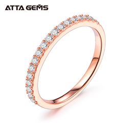 ATTAGEMS 18K Rose Yellow Gold Diamond Pass Test Round Excellent Cut Total 0.27 CT Ring for Girls Cocktail Jewelry 211217