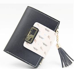 Fashion Women's Wallets Tassel Short Wallet For Woman Mini Coin Purse Ladies Clutch Small Wallet Female Pu Leather Card Holder