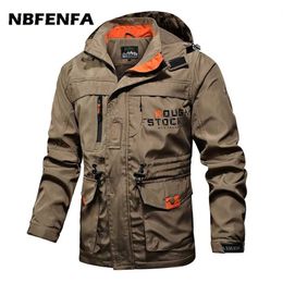 Men's Jacket Windbreaker Coat Waterproof Windproof Hooded Men Clothing Spring Autumn Outwears Casual Sports Male Overalls LA059 211214