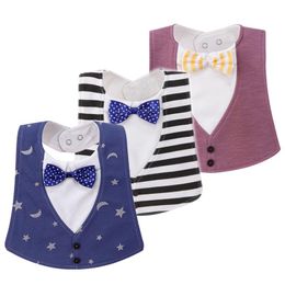 Cotton bow tie children bibs 15 colors pocket baby towel waterproof Burp Cloths Adjustable buttonkid bibs for Christmas