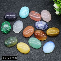 18*25mm Flat Back Assorted Loose stone Oval cab cabochons beads for jewelry making Healing Crystal wholesale
