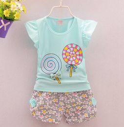 Two Pieces Cotton Girls Clothing Sets Summer Vest Sleeveless Children Sets Fashion Girls Clothes Suit Casual Floral Outfits #307 instock