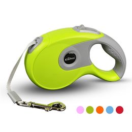 Dog Leash 5M Automatic Retractable Pet Leash Extending Puppy Rope Tape Walking Leads Running Leashes Roulette for Dogs Cats 210729