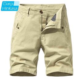 Summer Solid Colour Tactical Men Cargo Shorts Khaki Jogger Military Cotton Casual Loose 210806