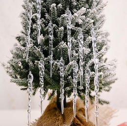 Simulation Fake Icicle Ornament Plastic Xmas Hanging Pendant Festival Ice Christmas Tree Decoration for Home Garden