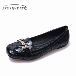 Frauen Schuhe Bequeme Weiche Unterseite Schwangere Frauen Flache Flache Schuhe Quadratische Schnalle Oxford Casual 2020 Frühling Schwarz Beige Rot Müßiggänger für s7gW #