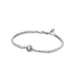 2021 NEW 100% 925 Sterling Silver 599416C01 Classic Bracelet Clear CZ Charm Bead Fit DIY Original Fashion Bracelets factory Free Wholesale Jewelry Gift