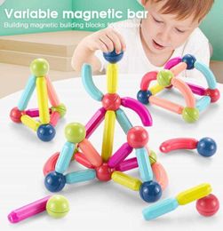 Creativity DIY Magnetic Construction Set Early Learning Constructor Variety Magnetic Rod Building Blocks For Children Toys Gift Q0723