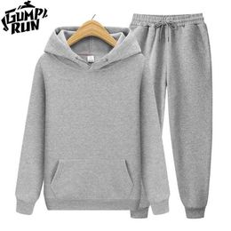 Free Match Size Men's Sets Hoodies+Pants Autumn Winter Sweatshirt Sweatpants Fashion Slim Fit Men Set Hoodie Hip Hop Pullover 210728