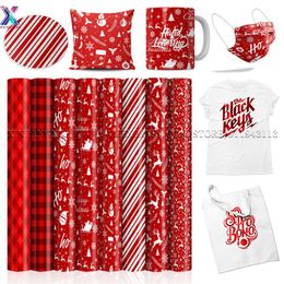 polyester shirts for sublimation UK - Window Stickers XFX Infusible Transfer Ink Sheets Red Christmas 12x12" Sublimation Paper 8pcs Cricut Mug For T-Shirts Polyester