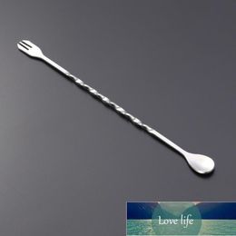 304 Stainless Steel Cocktail Pick Spoon Mixing Fork Swizzle Stick Long Bar Stirring Stick Cocktail Twisted Bartender Tool - Factory price expert design Quality