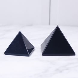 Натуральный черный обсидианская пирамида Башня заживление кристаллических ремесел Кварцевые кристаллы Home Decor