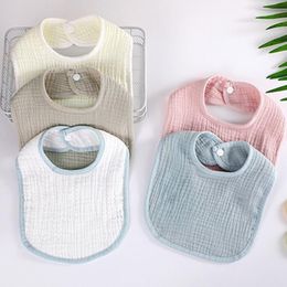 Hair Accessories 1pc Pure Cotton Baby Bibs Soft Solid Color Born Feeding Burp Cloth Saliva Towel Girls Boys Apron Shower GiftsHair