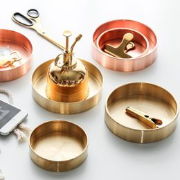 Kitchen Storage & Organisation Nordic Chic Style Metal Copper Pure Round Brass Oval Storage/tea Tray Gold Ins Product Decoration Orname