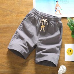 brand men's summer fashion solid color casual shorts thin breathable cotton loose shorts men's short casual fitness 210720