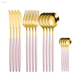 Stainless Steel Golden Cutlery Set Coffee Spoon Tea Spoon Steak Knife Dinner Fork Dinnerware Tableware Set Flatware Drop 210706