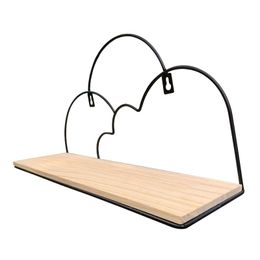 Hooks & Rails 2pcs/set Home Storage Organiser Bathroom El Wood Floating Shelf Wall Mounted Display Rack Bedroom Kitchen Office Easy Instal