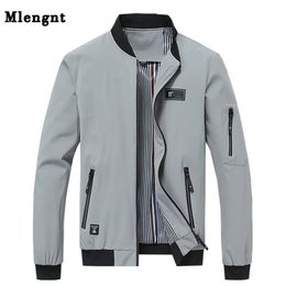 Spring 4XL College Streetwear Thin Homme Jacket Men Casual Solid Zipper Windbreakers Summer Fashion Bomber Overcoat XMR09 211110