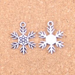 100pcs Antique Silver Plated Bronze Plated snowflake snow Charms Pendant DIY Necklace Bracelet Bangle Findings 18*24mm