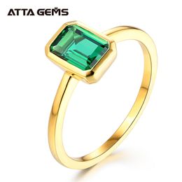 ATTAGEMS 18K Gold Emerald Rings for Women Vintage Real Silver 925 Ring Mens Jewelry Brand Anniversary Party Gift Wholesale 211217