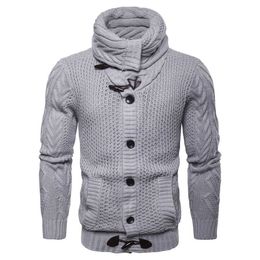 Sweaters Men Cardigan Hooded Slim Fit Jumpers Knitting Thick Warm Winter Korean Style Casual Clothing Men 211014