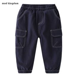 Mudkingdom Boys Chino Cargo Pants Causal Fashion Solid Plain Elastic Waist Trousers for 210615