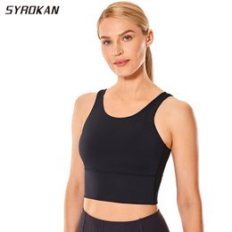 Sportswear SYROKAN Sports Bras For Women Bodycon Yoga Crop Tank Tops Underwear Women Workout Gym Clothings Casual Streetwear