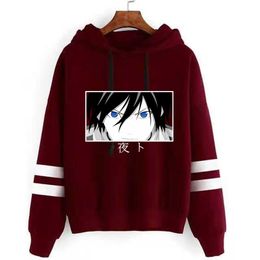 Noragami Yato Hot Anime Hoodie Fashion Long Sleeve Loose Casual Y0804