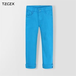 Promotion Boy's Girl's Pants Unisex Solid Regular Stretch Full length Chidlren pants 4colors For 2-6 year kids 210303