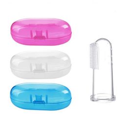 1000pcs Baby Soft Silicone Finger Pet Dog Cat Grooming Tooth brush Gum Tongue Massager Teeth Brushes Teether with Case Box