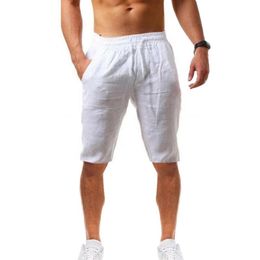 Men's Shorts Summer Breeches Running 2021 Linen Cotton Casual Men Boardshorts Homme Clothing Gym Fitness Short Pants Male