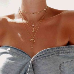 Designer Necklace Luxury Jewelry Gold color Choker for women Cross moon star eye Pendant Chain & Pendants Laces velvet chokers Fashion