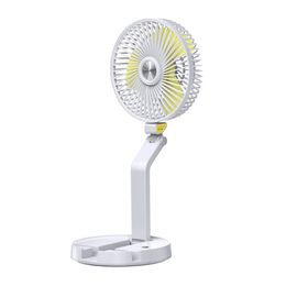 Portable Fans Folding Desk Electric Fan with 5200 mAh USB Rechargeable Battery and Built-in Lamp for Office Home Picnic