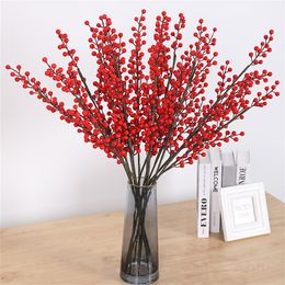 70cm Berry Artificial Flower Fake red berries Christmas Flower New Year's decor Tree Artificial berry Christmas Decor For Home